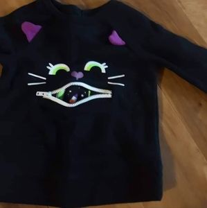 Girls Halloween cat sweatshirt